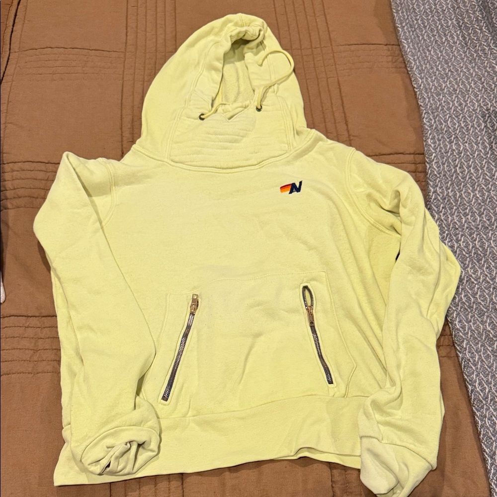 Aviator Nation Neon Yellow Ninja Hoodie Sweatshirt